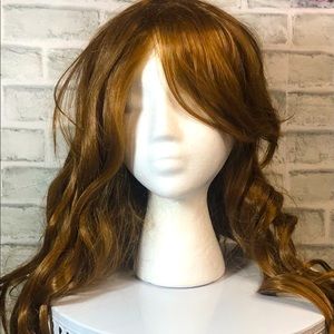 Light Auburn Brown Long Wavy Wig Without Bangs - New, Never Worn